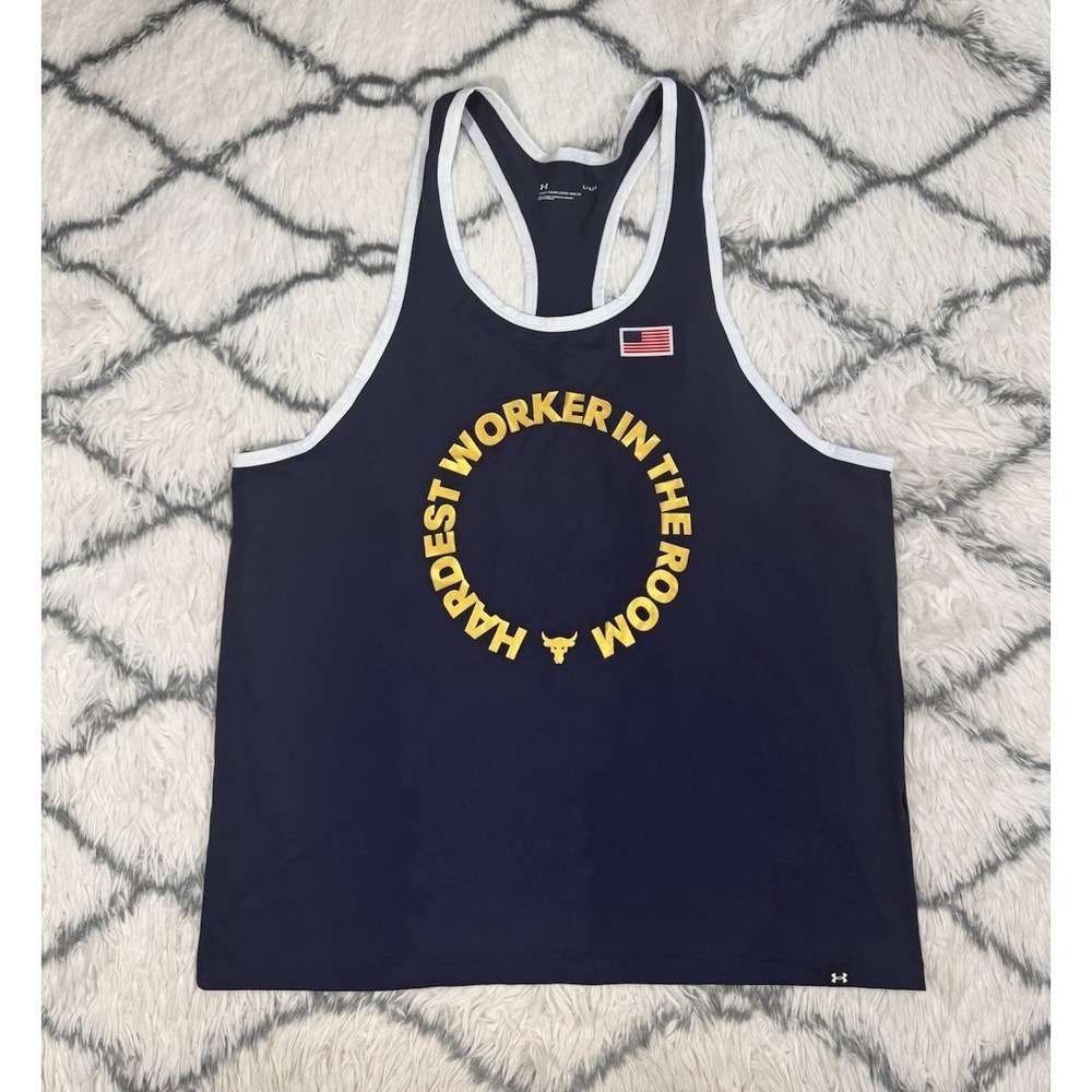 UNDER ARMOUR Project Rock Iso-Chill RWB Tank Shirt Men's Sz L *NEW* 1383310-410